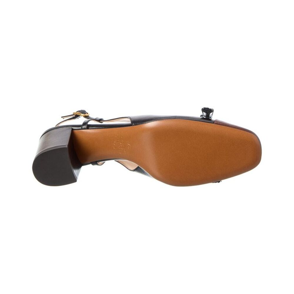 Valentino Bow 60 Leather Slingback Pump, Brown - Picture 4 of 5